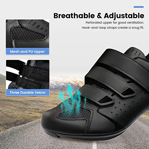 Mens Cycling Shoes Compatible with Peloton Bike & SPD 2 Bolt Clips - Unisex Spin Bicycle Shoes with 3 Bolt Look Delta Cleats - Indoor Outdoor Road Bike Cycling4