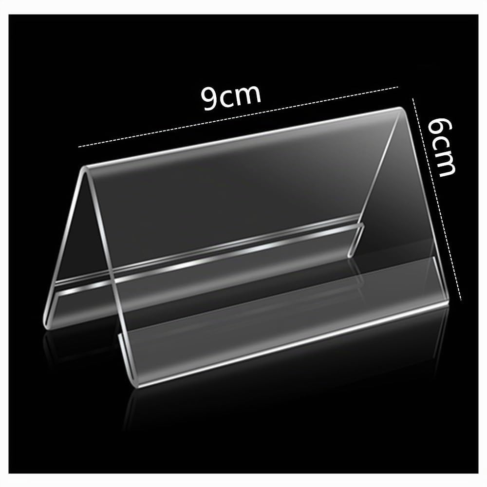 12 Pièces Porte, Étiquette Transparent, Présentoirs Chevalets de Table, Acrylique Signe d'Affichage, Porte Etiquette, Plastique Transparent pour Restaurant Hôtel Bureaux Réception, 9 *6 cm