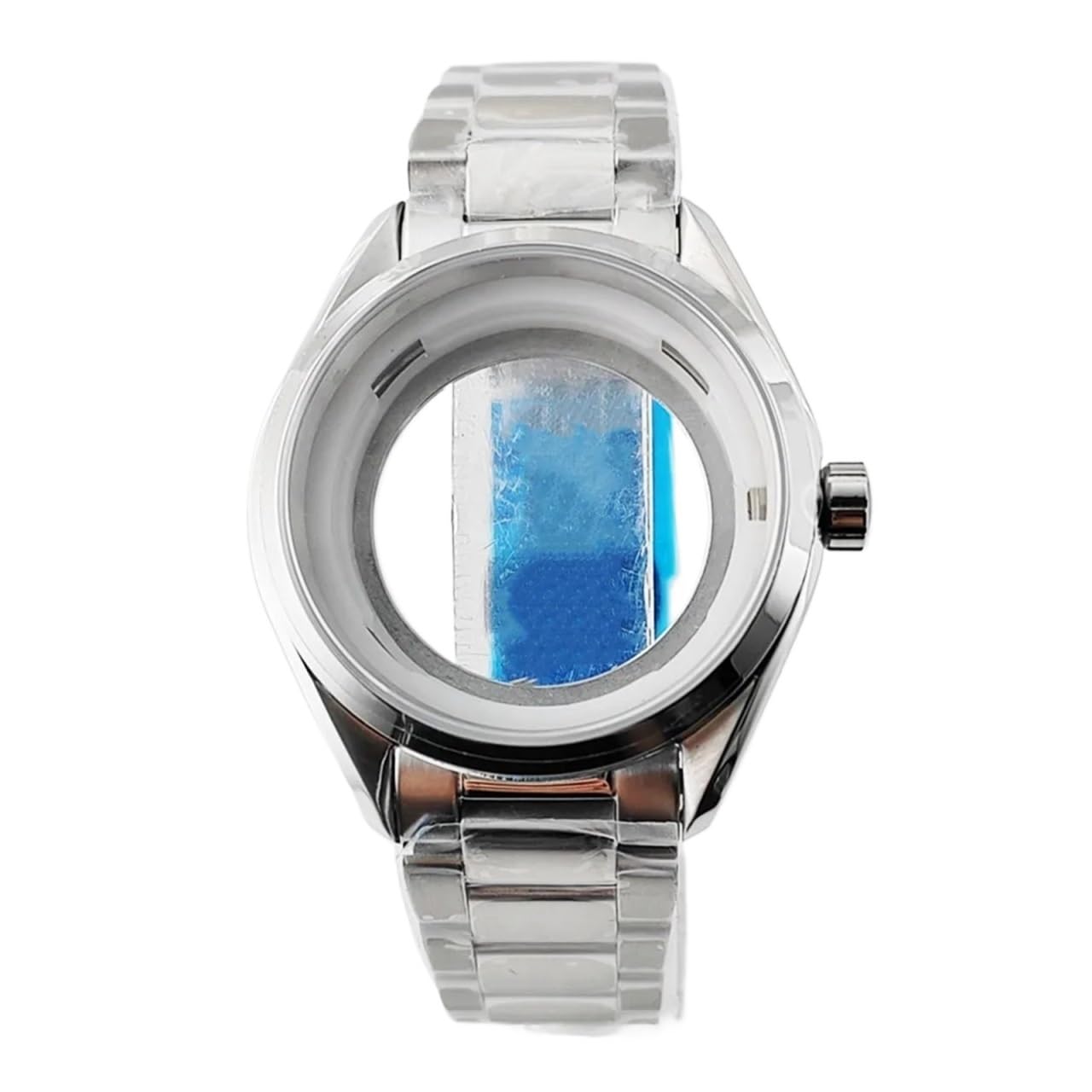 Boîtier montre argent 41mm verre saphir haute résistance