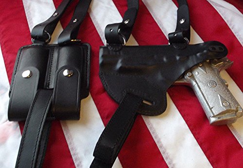 J&J Custom Formed FN Herstal Horizontal Premium Leather Shoulder RIG Holster Black (FNX-45, Left)