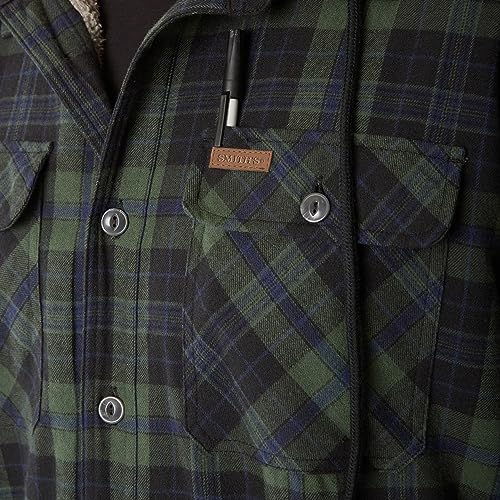 Image of Smith's Workwear Men's Sherpa-Lined Hooded Flannel Shirt-Jacket