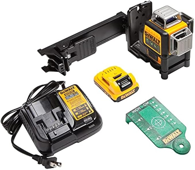 DEWALT 12V MAX Line Laser, 3 X 360, Green (DW089LG) , Yellow
