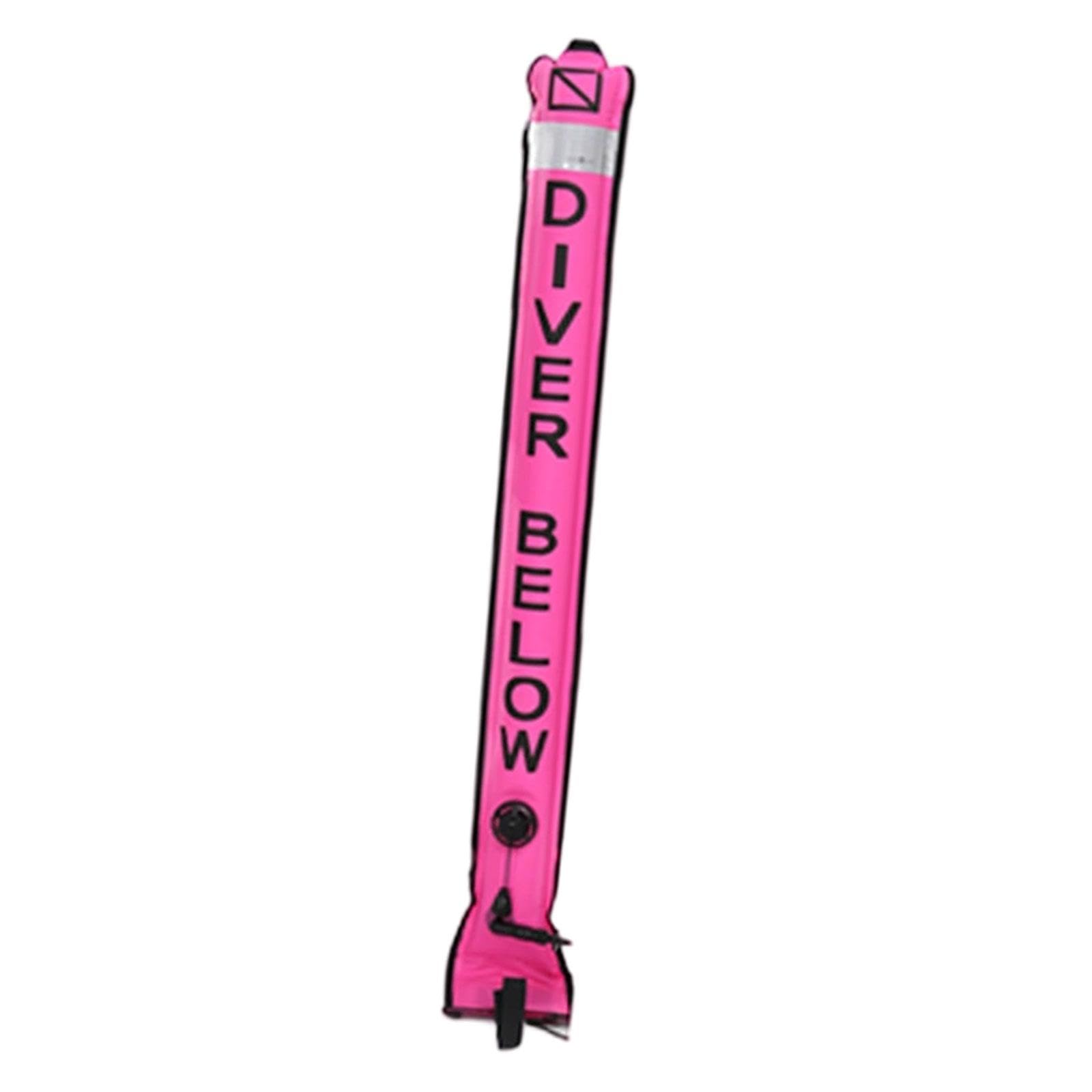 predolo Boa di Segnalazione per Immersioni in Superficie, Boa Subacquea, Forniture per Principianti, Attrezzatura per Immersioni Subacquee, Posizione di Segna, Rosa 120cmx18cm