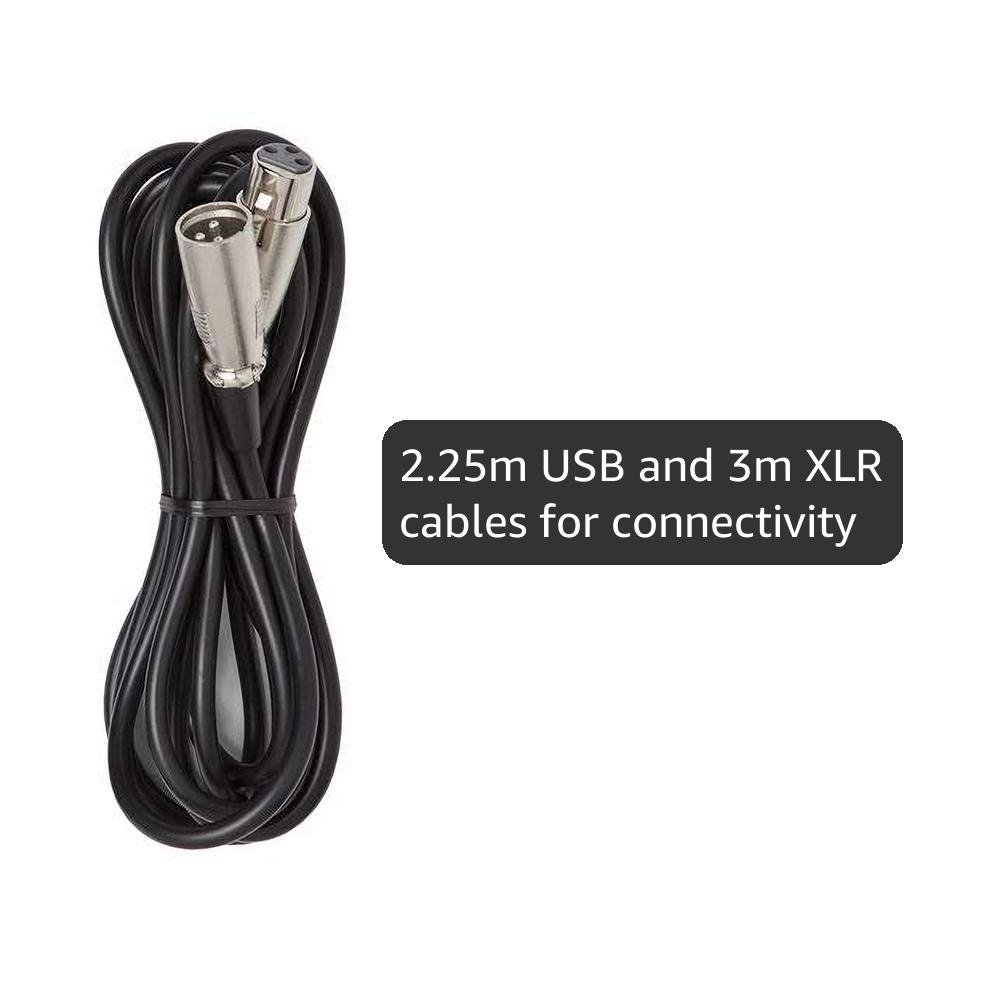 SAMSON Q2U Recording and Podcasting Pack - USB/XLR Dynamic Microphone with Accessories (Includes Mic Clip, Desktop Stand, Windscreen and Cables), 16-bit, 44.1kHz/48kHz, Silver