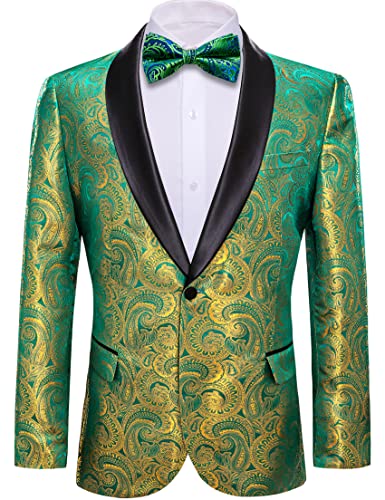 Barry.Wang Blazer for Men Paisley Sport Coat Lightweight Suit Jacket Regular Tuxedo Flower Mardi Gras Carnival Gift