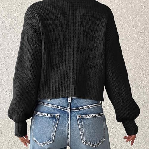 Women's Fall Fashion Cardigan Sweater Lightweight Open Front Long Casual Outfits Button Dropped Shoulder Pullover3