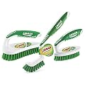 Libman Scrub Kit: Three Different Durable Brushes for Grout, Tile, Bathroom, Kitchen. Easy to Handle, Strong Fibers for Tough Messes – Family Made in the USA, Green White