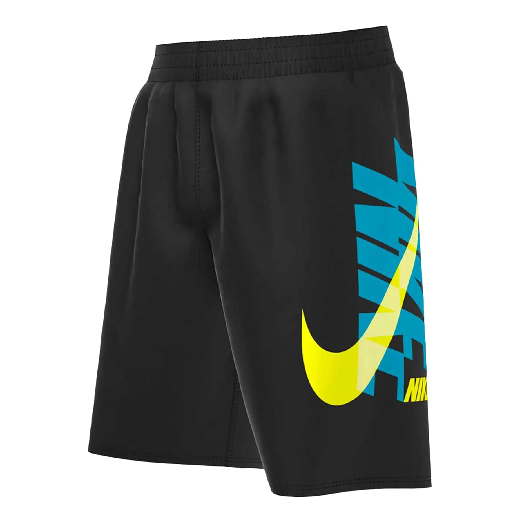 NIKE NikeCostume Swim Volley Big Logo 7" Noir Bleu Jaune Enfant NESSD790