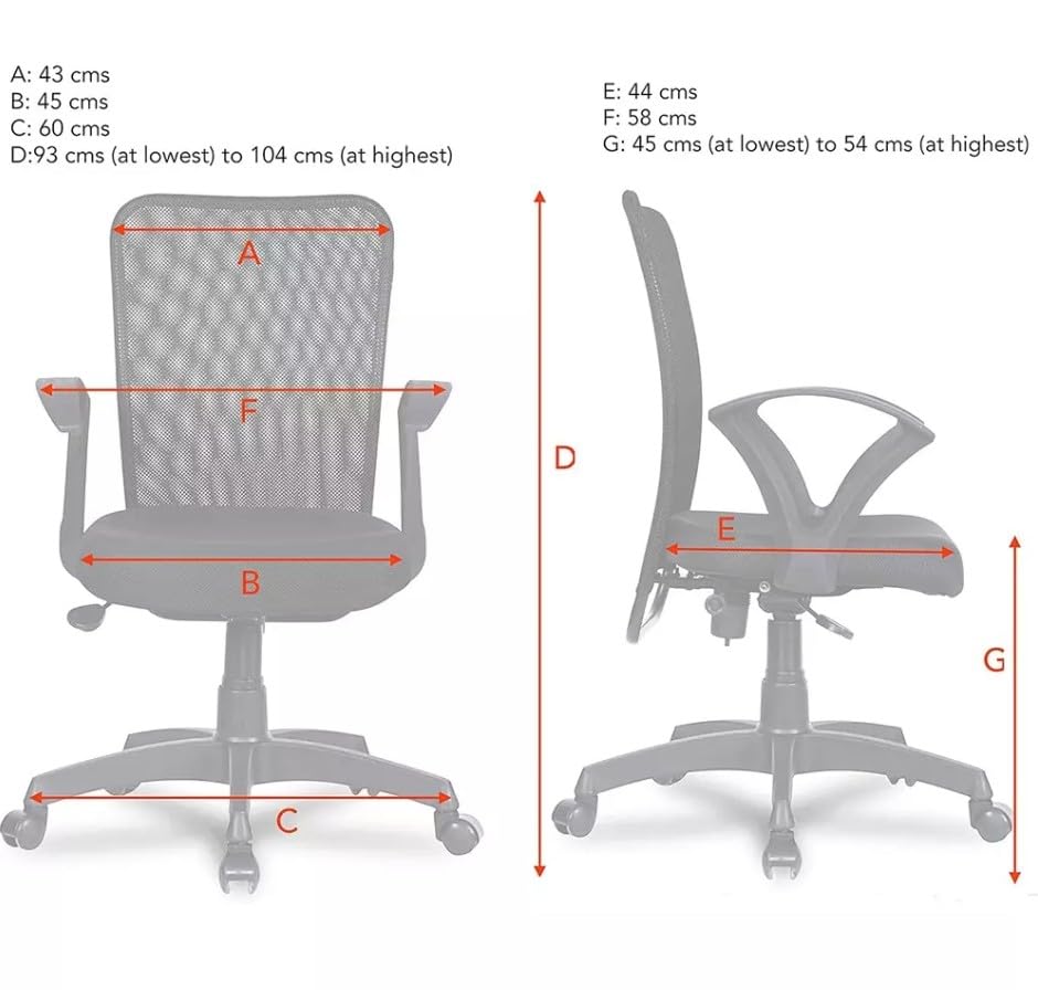 Image of Ergonomic Office Chair, Mesh Back, Adjustable Arms, Black