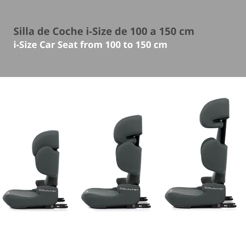 Nurse Country i-Size Seggiolino auto, da 100 a 150 cm, Isofix, senso di marcia, chiusura compatta, ottimo per i viaggi