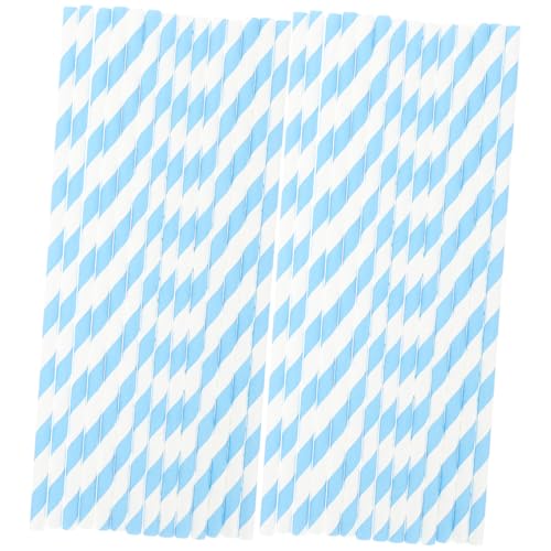 Pitillos de papel desechables 100 piezas azul miniatura 1