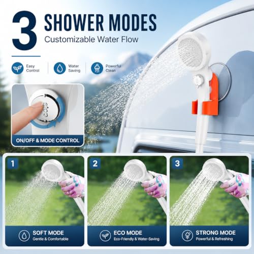 Ducha portátil para camping, ducha recargable con pantalla LED miniatura 3