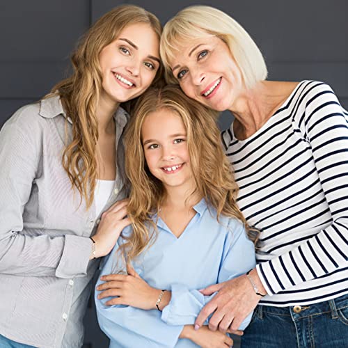 Image of Desimtion Mom and Daughter Bracelets for 2, 3, 4, 5, 6, Mother Daughter Matching Heart Bracelets - Birthday Gifts for Mom from Daughter