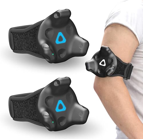 Skywin VR Tracker Straps for HTC Vive System Tracker Puck 2 Pack - Adjustable Straps for Hand Foot Object and Full-Body Tracking in Virtual Reality