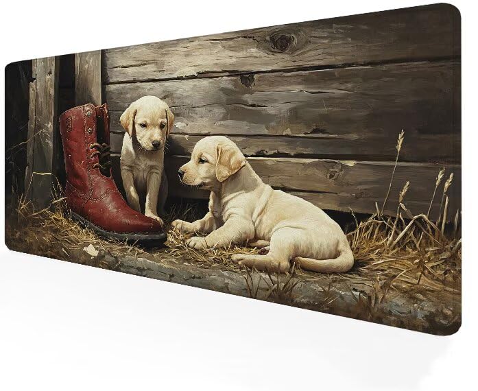 Tapis de souris gamer idée cadeau bureau original grand sous main XXL avec motif Chien G1-938