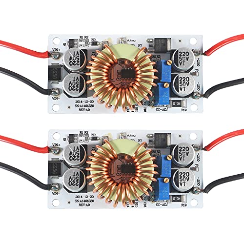 AITRIP 2PCS Adjustable Step-Up Power Supply Module,250W DC-DC Module 10-40V to 10-50V 6A Adjustable Step-Up Power Supply Module 250W DC Booster Constant Voltage Constant Current Power Converter Module