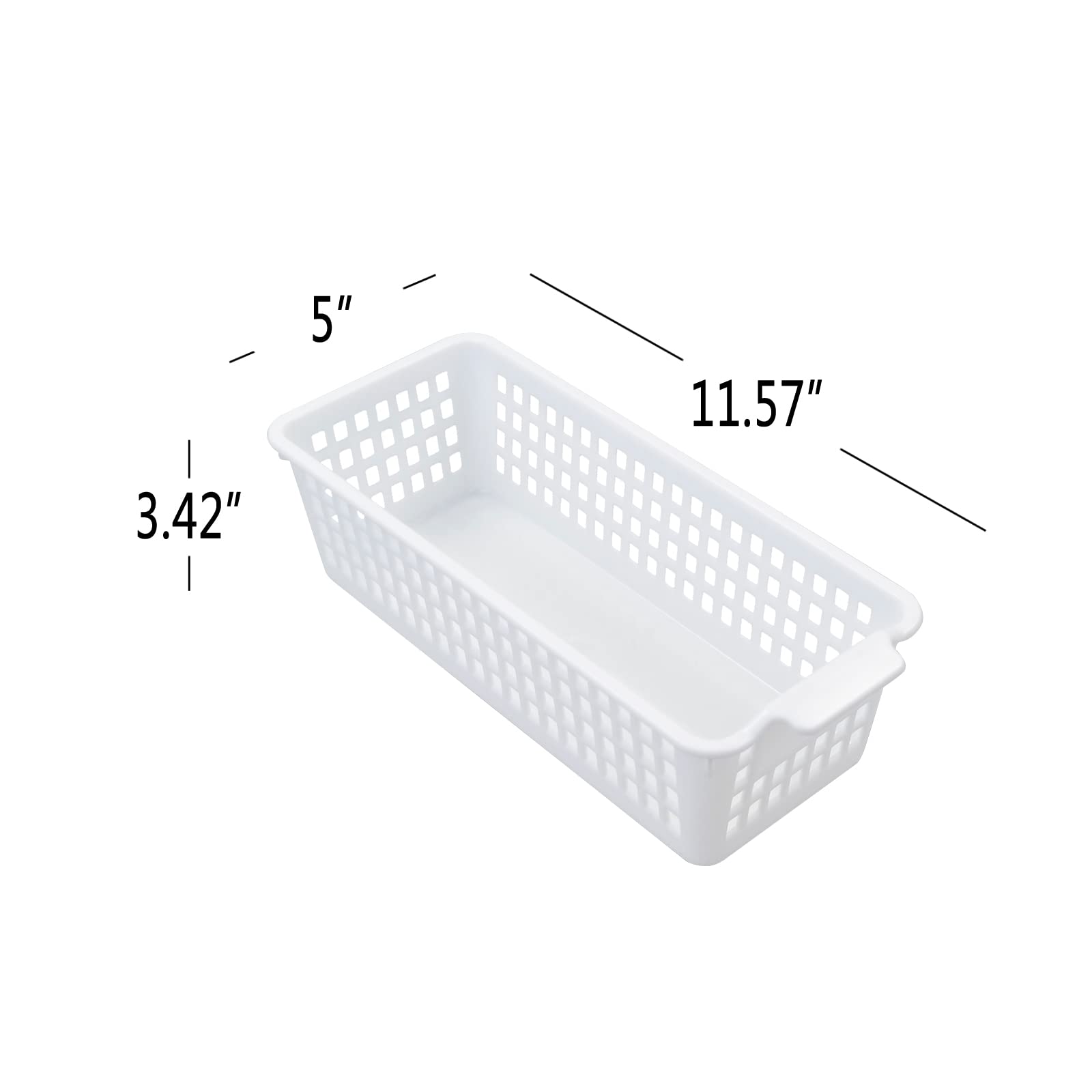 Kiddream 6 Pack Small Storage Baskets, Slim Plastic Baskets Bins, 11.57