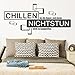 DESIGNSCAPE® Wandtattoo Chillen ist die Kunst, sich beim Nichtstun nicht zu langweilen im Retrodesign | Farbe: schwarz | Größe: mittel (120 x 55 cm)