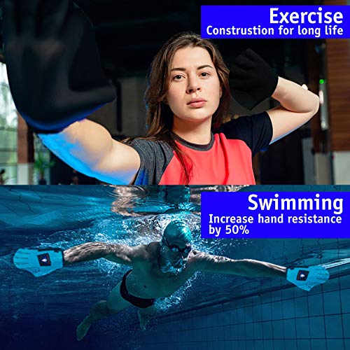 Water Gear Neoprene Force Swim Gloves - Aqua Fitness Gloves - Great For Workouts And Diving - Designed With Enhanced Grip - 50% More Resistance - Medium #TOP2