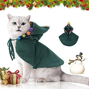 Nobleza Disfraz Gato de Navidad, Navidad Ropa para Perros Pequeño, Traje de árbol de Navidad Ajustable para Cachorro Gatito Gatos Pequeños Perros Mascotas, Único, Adorable y Cálido