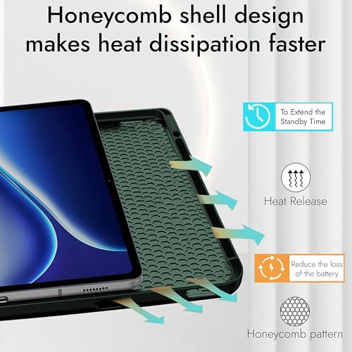 Image of TGK Flip Cover for OnePlus Pad Go 2 12.1 inch Smart Tablet Case Trifold Stand with Pencil Holder (Green)