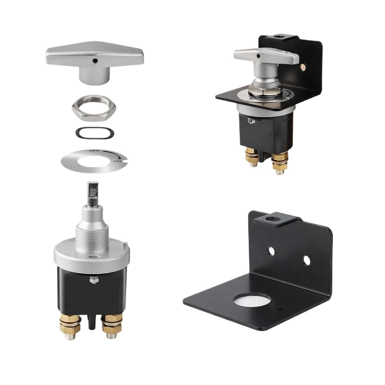 1500A Heavy Duty Battery Kill Mass Switch Battery Circuit Cutter Disconnecter Isolator with Keyhole for RV Camper Van Truck Boat(C)