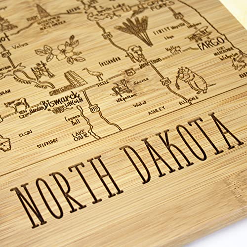 Image of Totally Bamboo A Slice of Life North Dakota Engraved Map Cutting Board