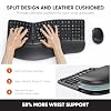MEETION Ergonomic Keyboard and Mouse, Wireless Keyboard with Vertical Mouse, Split Curved Keyboard with Wrist Rest, Natural Typing USB Receiver Rechargeable Full Size, Windows/Mac/PC/Laptop, Large