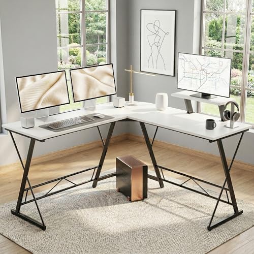 Image of Klaxon Office Table for Home | Workstation Table Desk (FD - Christo) (Gaming Ironstone White DIY)
