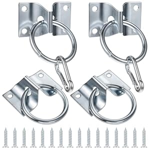 MAQUITA Cross Tie Ring for Horses, Block Tie Ring for Horse Stall/Stable, Tie Down Horse Barn Supplies (4 Pack)