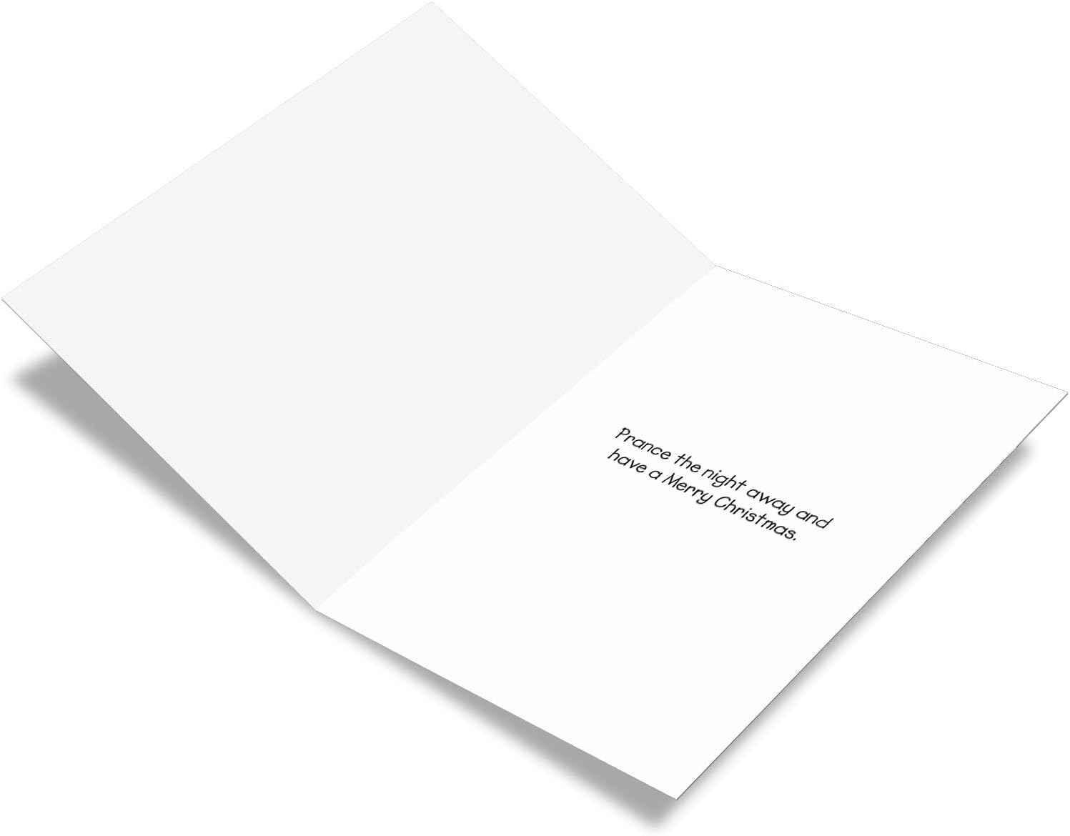 12 'Prancing with Stars' Boxed Christmas Cards with Envelopes 4.63 x 6.75 inch, Silly Santa Claus and Funny Reindeer Dancing Holiday Notes, Hilarious Christmas Stationery B5756
