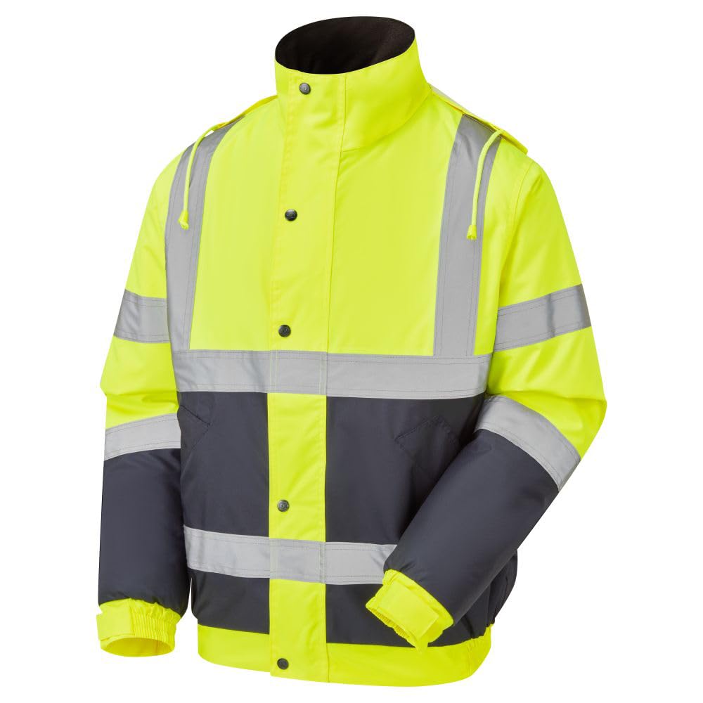 Expert Workwear HI VIZ VIS VISIBILITY CONTRACTOR SAFETY BOMBER JACKET COAT WATERPROOF