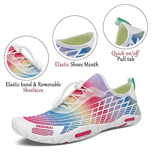 Image of MAYZERO Water Shoes Men Women Swim Surf Shoes Beach Pool Shoes Wide Toe Hiking Aqua Shoes Winter House Slippers