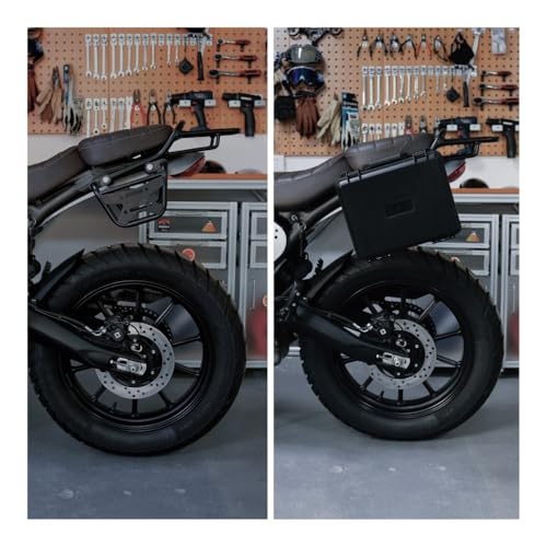 Support coffre latéral Scrambler 400X protection et fixation selle - 5