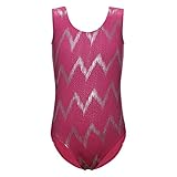Leotard for Girls Gymnastics Ballet Dance 4t 5t Hot Pink Shiny Waves Pattern