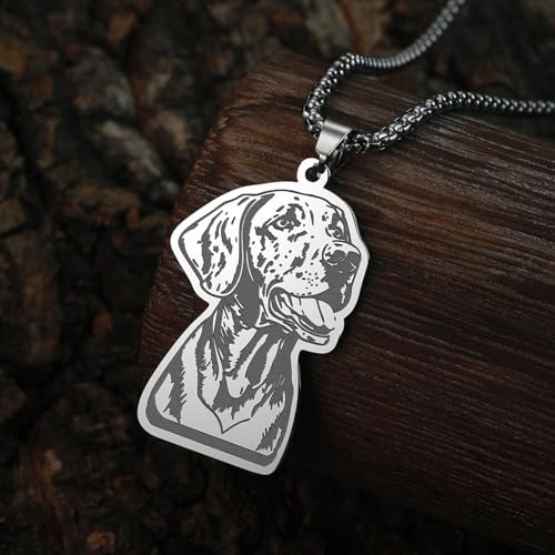 IOETSEUT Trendige Punk Vizsla Hundekette für Frauen Männer Ketten Hochwertige Dicke Kiel Halsband Unisex Schmuck Versand