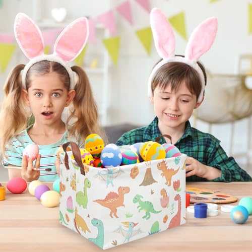 Image of Rectangular Easter Dinosaur Basket,Waterproof kids toy storage box bedroom,Dinosaur Storage Box,kids laundry Basket,Easter Room Decor,Nursery Hamper,Gift Baskets(Dinosaur)