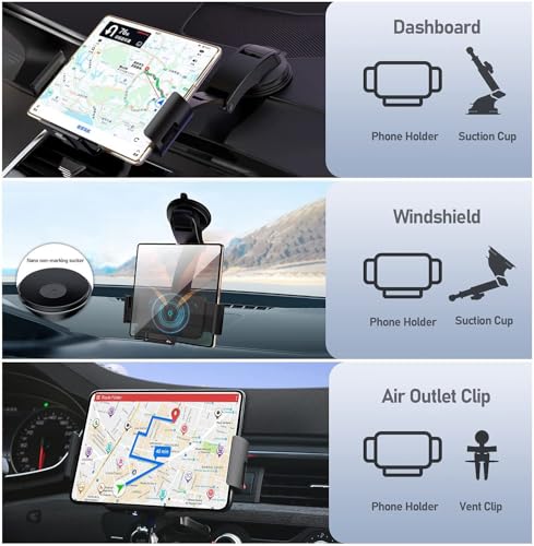 Image of 15W Qi Wireless Car Charger Mount Holder Compatible for Samsung Galaxy Z Fold7 Fold6 Fold5 Fold4 Fold3 Fold2 Fold 4.3in-6.9in Phone Auto Clamp Fast Charger