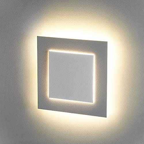 lambado® Premium LED Wandeinbauleuchte für Schalterdose - Treppenbeleuchtung 230V in weiss für Innen - 1.5W warmweiß 3D Lichteffekt für Ambiente & Sicherheit im Dunkeln Cover