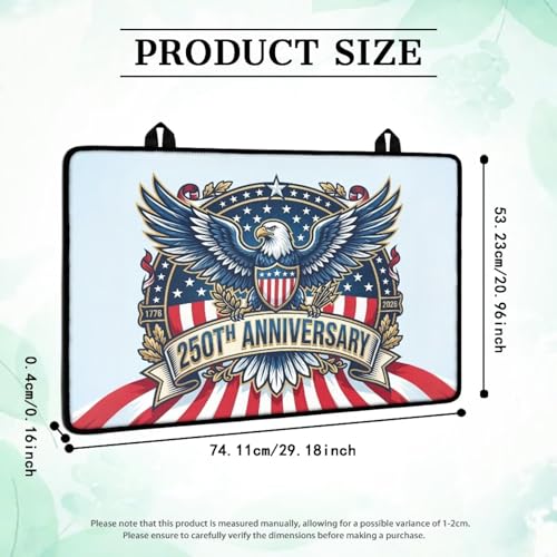 Image of Poceacles 4th of July Ceramic Glass Stove Top Cover Stove Burner Cover Multipurpose Rubber Desk Saver Pad Washer Dryer Top Mat for Counter Top, Eagle America 250th Anniversary Print