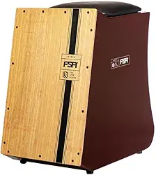 Cajon FSA Instrumento de Percussão Profissional Feito à Mão - Graves Profundos, Som de Caixa Nítido, Madeira Brasileira, Design Ergonômico de Inclinação LITE GB LTG-02 VINHO WN