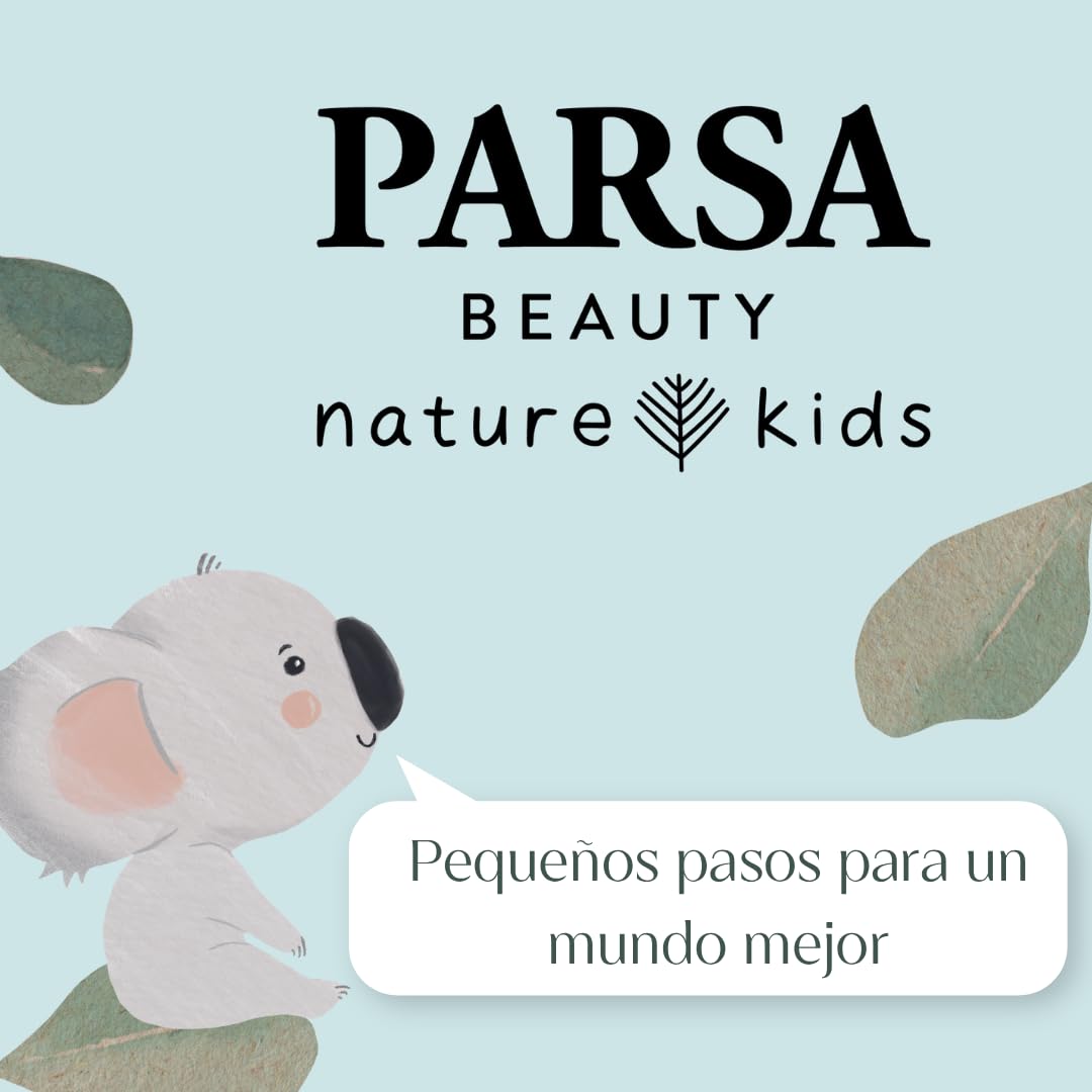 PARSA Beauty Nature Kids cepillo pelo Koala – Peine antitirones sin mango 3D de paja de trigo – Cepillo capilar neutro en carbono para niños sin tirones – Cepillo capilar para niños