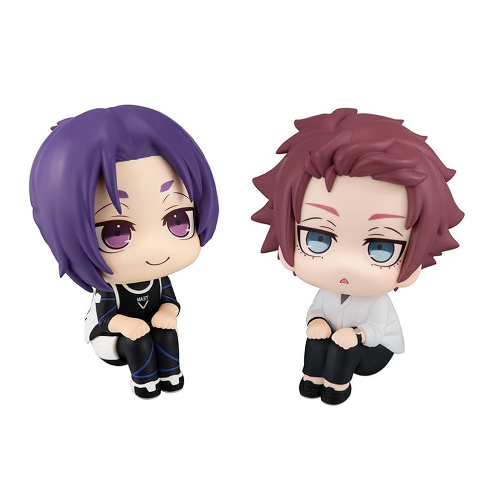 Zhongkaihua Reo Mikage and Itoshi Sae Anime q Figures Set of 2 Look Up Figure Mini Statue Cute Anime Sitting Mini Figurine