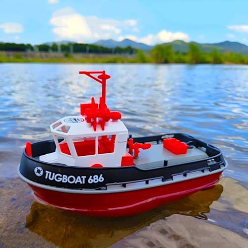 POCO DIVO Cartoon Tugboat RC Boat, 1/72 Harbor Work Ship, Kids Lake Pond Toy Yacht, 2.4Ghz Radio...