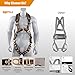 QFU Full Body Safety Harness & Fall Protection Kit with Padded Straps, ANSI Compliant, Includes Shock-Absorbing Lanyard for Roofing, Construction and Industrial Use
