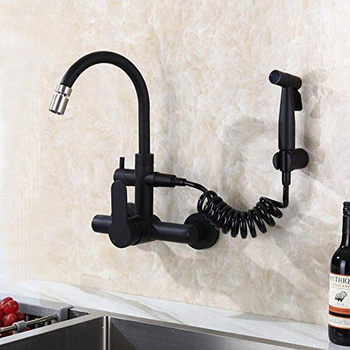 Robinet de cuisine noire mural pour éliminer les fuites et optimiser votre évier