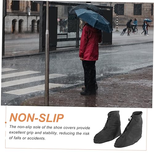 2 pares de cubre zapatos antideslizantes para lluvia, protectores ligeros y reutilizables adecuados para ciclismo y camping, uso interior y exterior miniatura 7