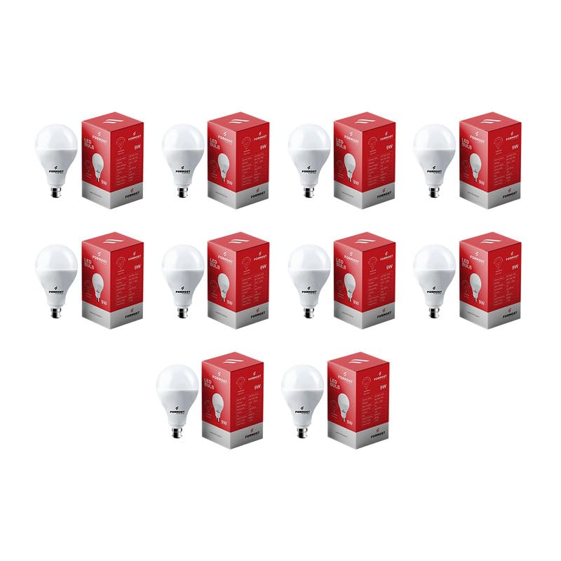 FORMOST 9W LED Bulb for Home and Office | Cool Day White Light (6500K) | Energy Efficient and Eco Friendly | High Voltage Protection | Upto 810 Lumens| Pack of 10