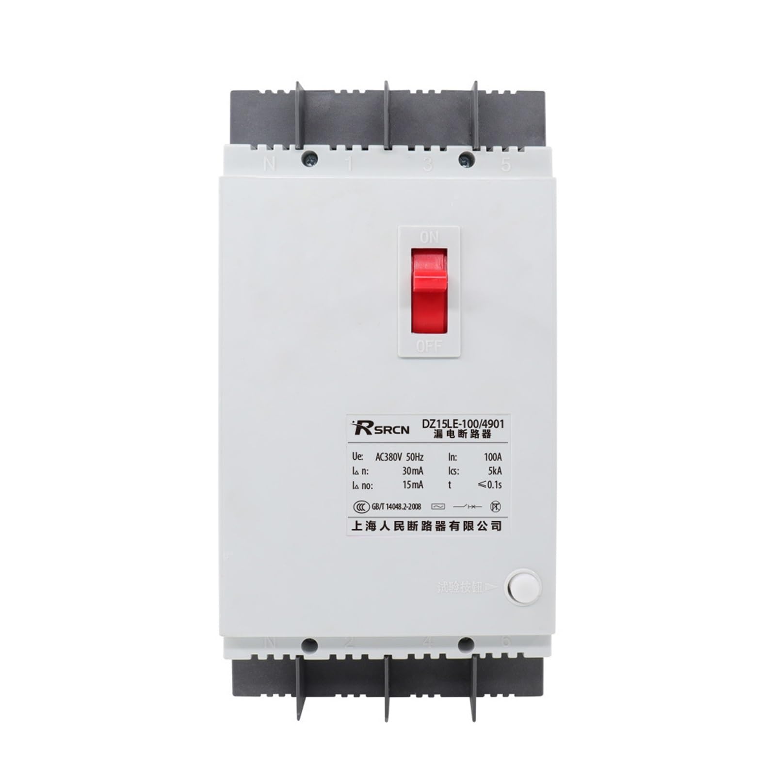Disjoncteur de fuite boîtier plastique DZ15LE-100/4901 triphasé 4 fils