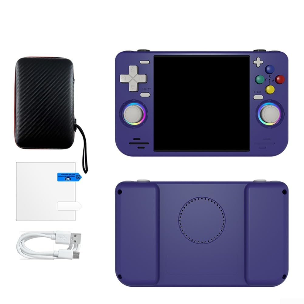 Console di gioco portatile retrò con schermo IPS da 4 pollici 720 x 720, oltre 18000 giochi integrati, 4000 mAh per batteria, WiFi, Type-C, sistema open source portatile per viaggi (blu)